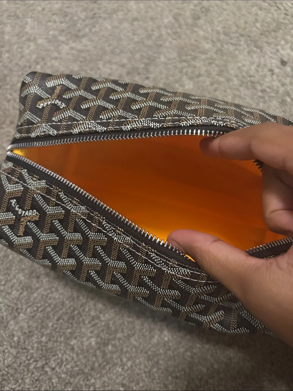 Black & Brown Goyard Toiletry Bag